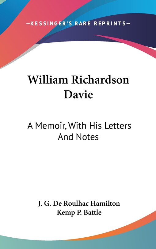 Front cover_William Richardson Davie
