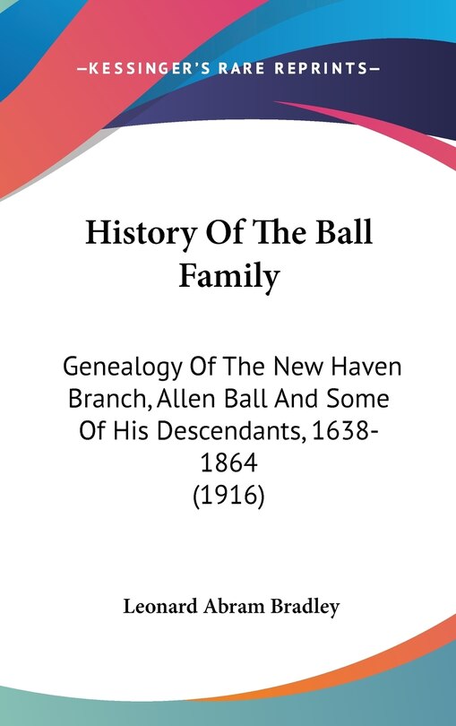 Front cover_History Of The Ball Family