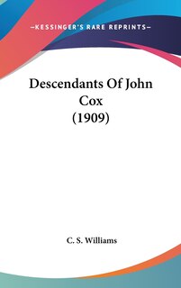 Front cover_Descendants of John Cox (1909)