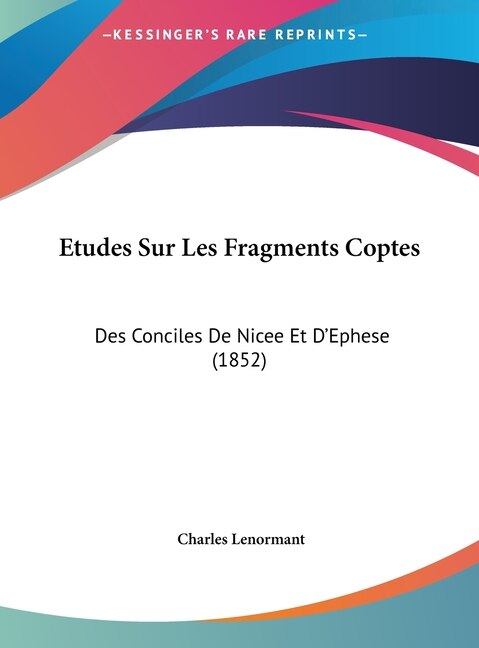 Couverture_Etudes Sur Les Fragments Coptes