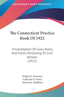Couverture_The Connecticut Practice Book Of 1922
