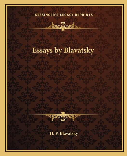 Front cover_Essays by Blavatsky