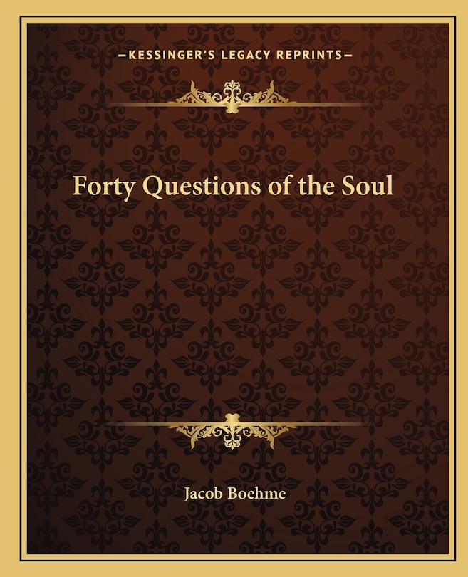 Front cover_Forty Questions of the Soul