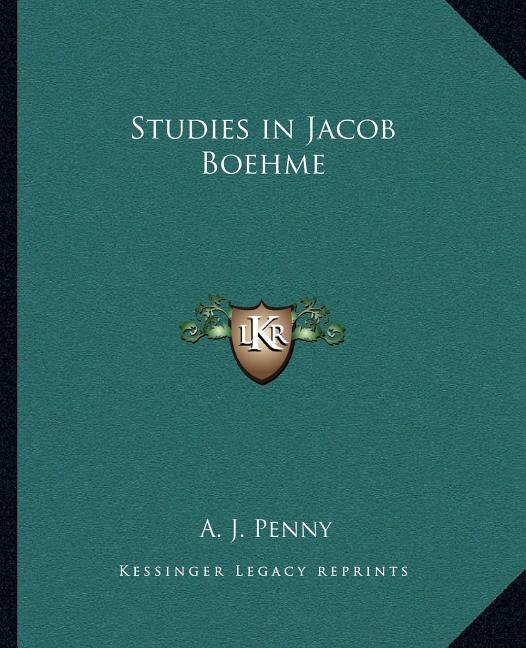 Couverture_Studies in Jacob Boehme