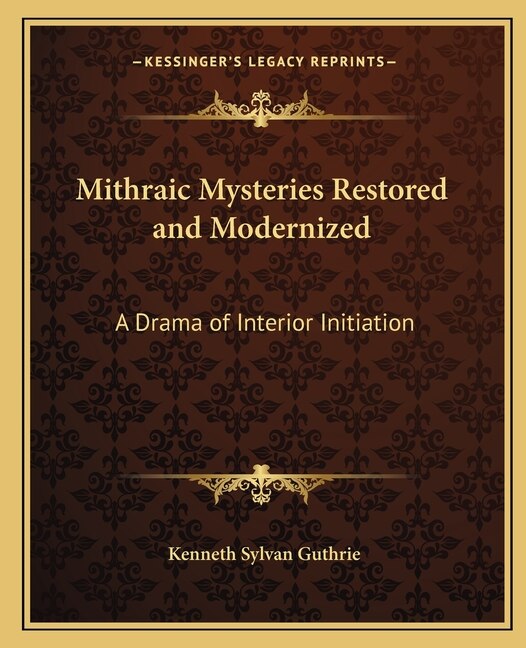 Couverture_Mithraic Mysteries Restored and Modernized