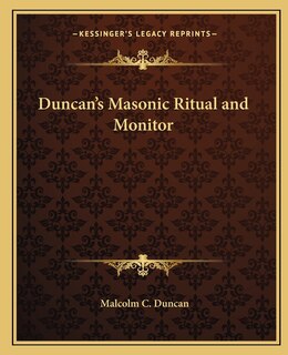 Couverture_Duncan's Masonic Ritual and Monitor