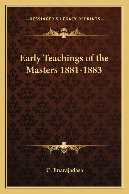 Front cover_Early Teachings of the Masters 1881-1883