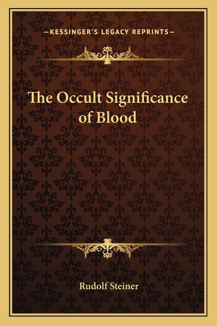 Front cover_The Occult Significance of Blood