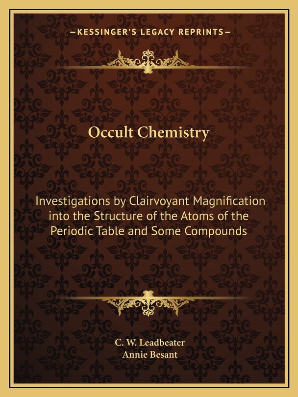 Front cover_Occult Chemistry