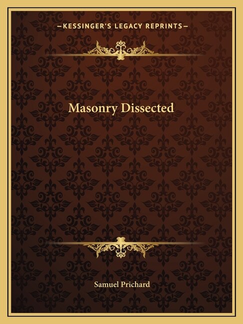 Front cover_Masonry Dissected