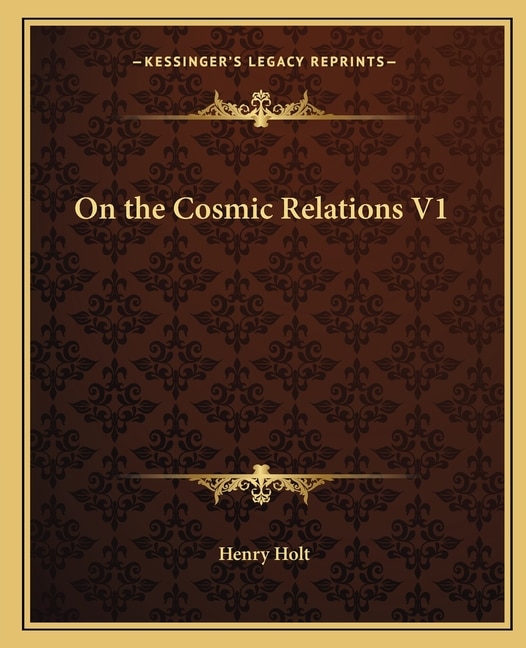 Couverture_On the Cosmic Relations V1