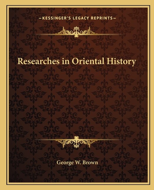 Front cover_Researches in Oriental History