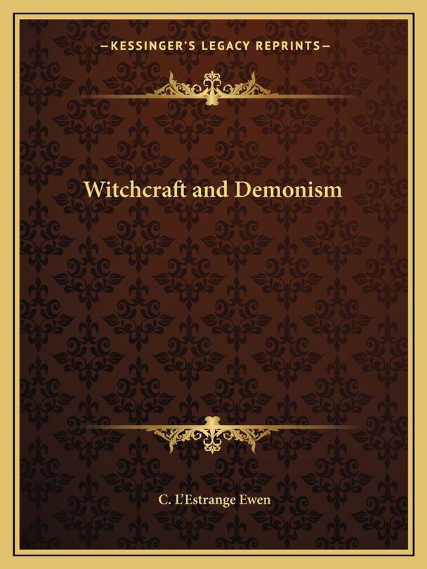 Front cover_Witchcraft and Demonism