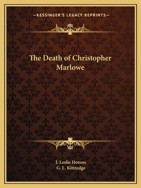 Couverture_The Death of Christopher Marlowe