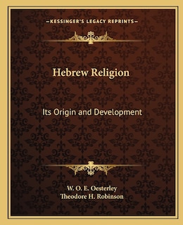 Front cover_Hebrew Religion
