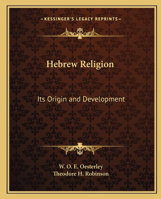 Front cover_Hebrew Religion