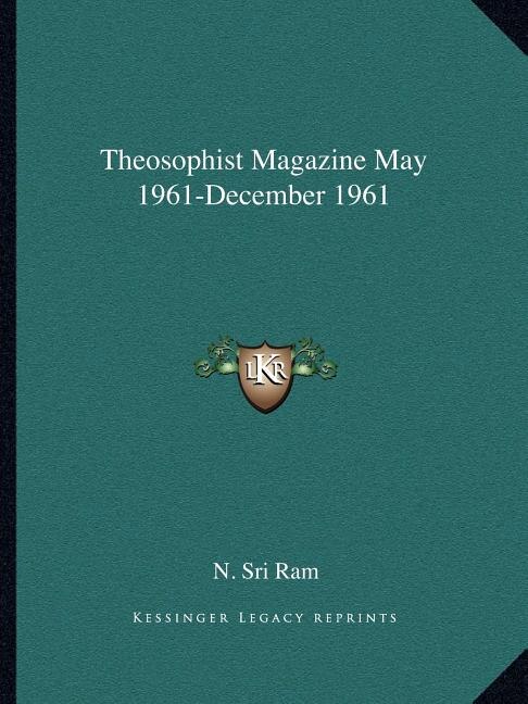 Front cover_Theosophist Magazine May 1961-December 1961