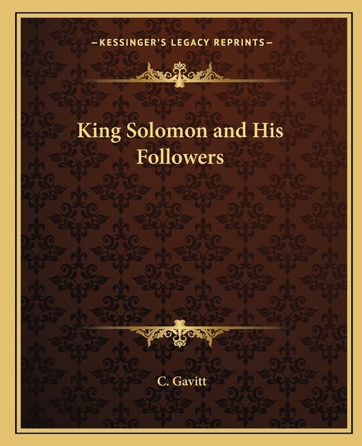 Front cover_King Solomon and His Followers