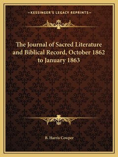 Front cover_The Journal of Sacred Literature and Biblical Record, October 1862 to January 1863