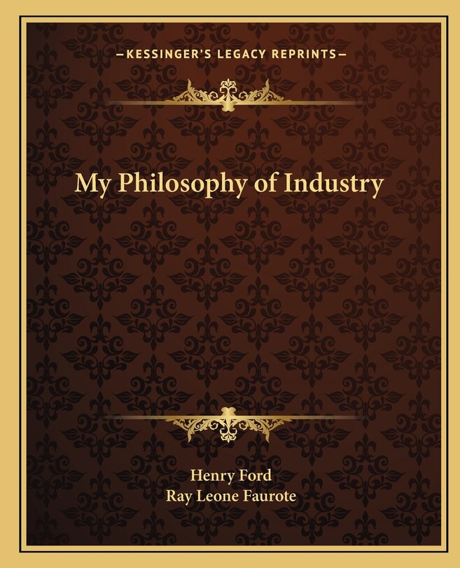 Front cover_My Philosophy of Industry