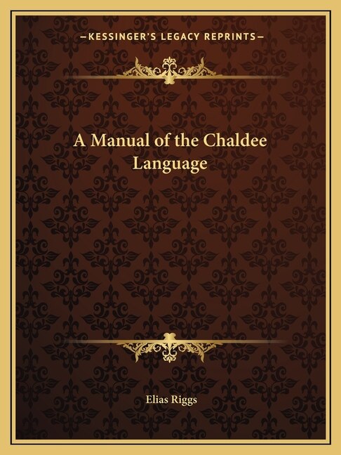 Couverture_A Manual of the Chaldee Language