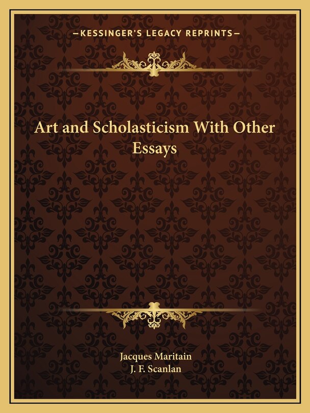 Front cover_Art and Scholasticism with Other Essays