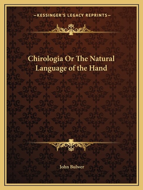 Couverture_Chirologia or the Natural Language of the Hand