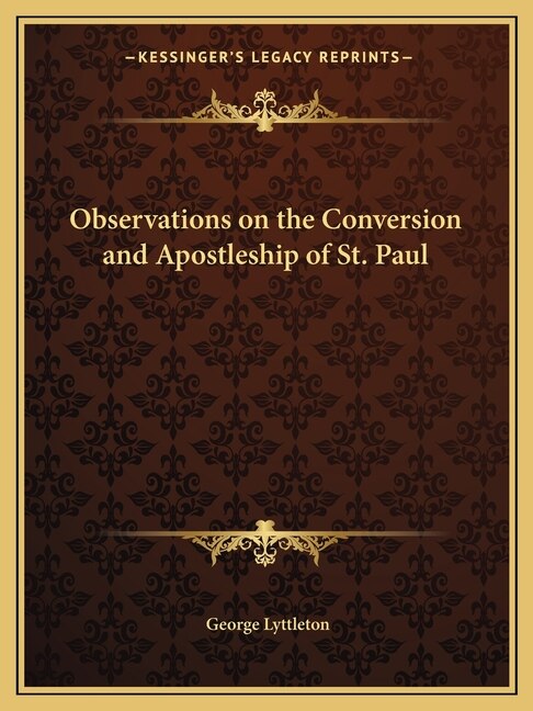 Front cover_Observations on the Conversion and Apostleship of St. Paul