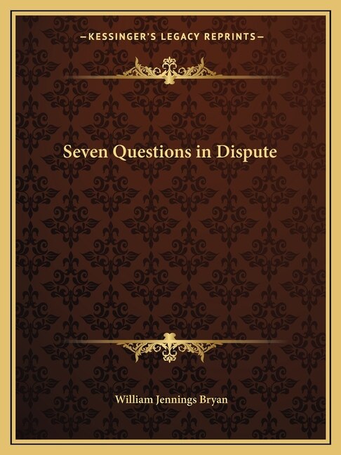 Front cover_Seven Questions in Dispute