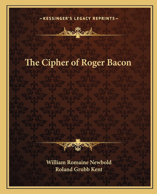 Couverture_The Cipher of Roger Bacon