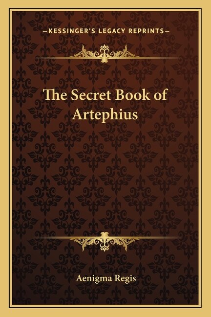 Front cover_The Secret Book of Artephius