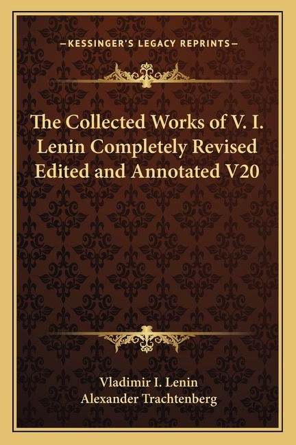 Couverture_The Collected Works of V. I. Lenin Completely Revised Edited and Annotated V20
