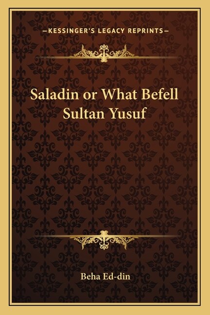 Front cover_Saladin or What Befell Sultan Yusuf