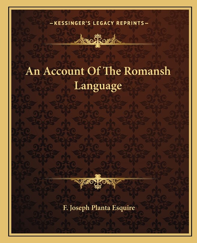 Couverture_An Account Of The Romansh Language