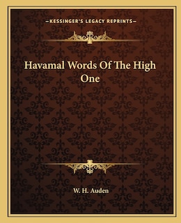Front cover_Havamal Words Of The High One
