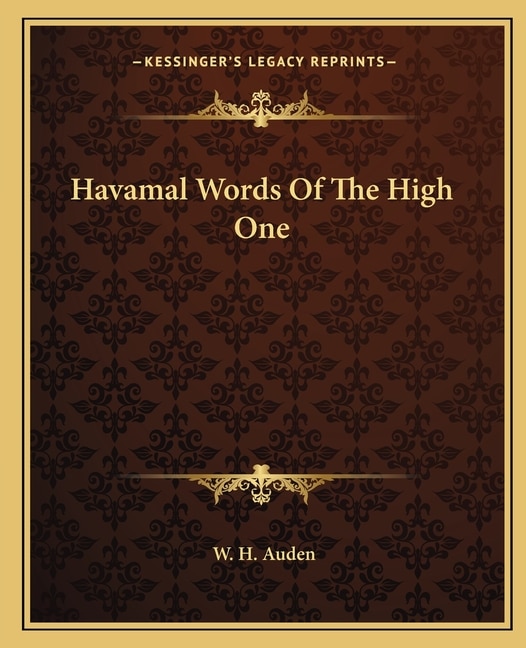 Havamal Words Of The High One