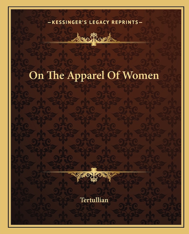 Front cover_On the Apparel of Women