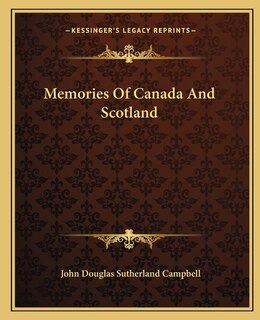 Front cover_Memories of Canada and Scotland