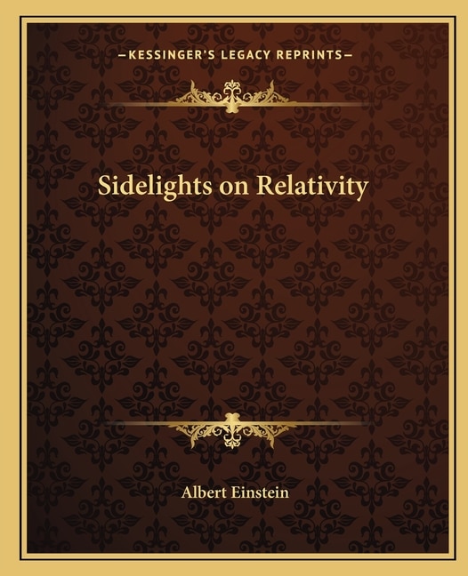 Front cover_Sidelights on Relativity