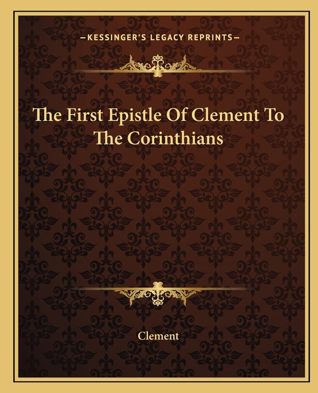 Front cover_The First Epistle Of Clement To The Corinthians