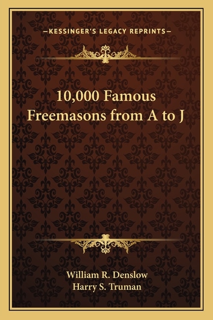 Couverture_10,000 Famous Freemasons from A to J