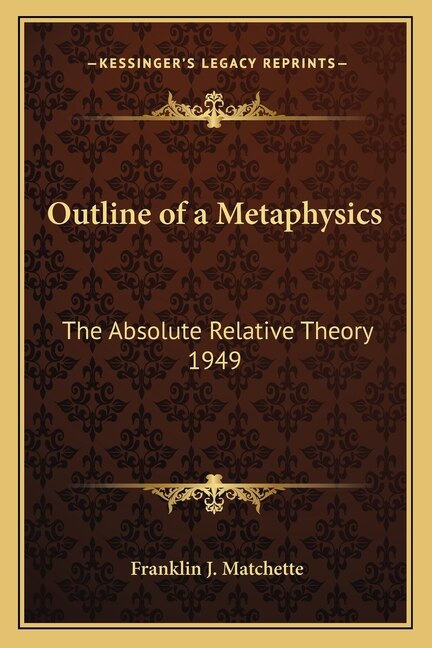 Front cover_Outline of a Metaphysics