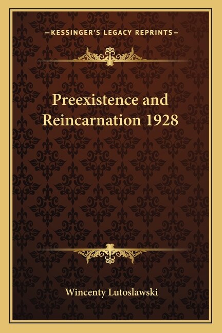 Couverture_Preexistence and Reincarnation 1928