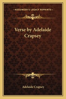 Front cover_Verse by Adelaide Crapsey
