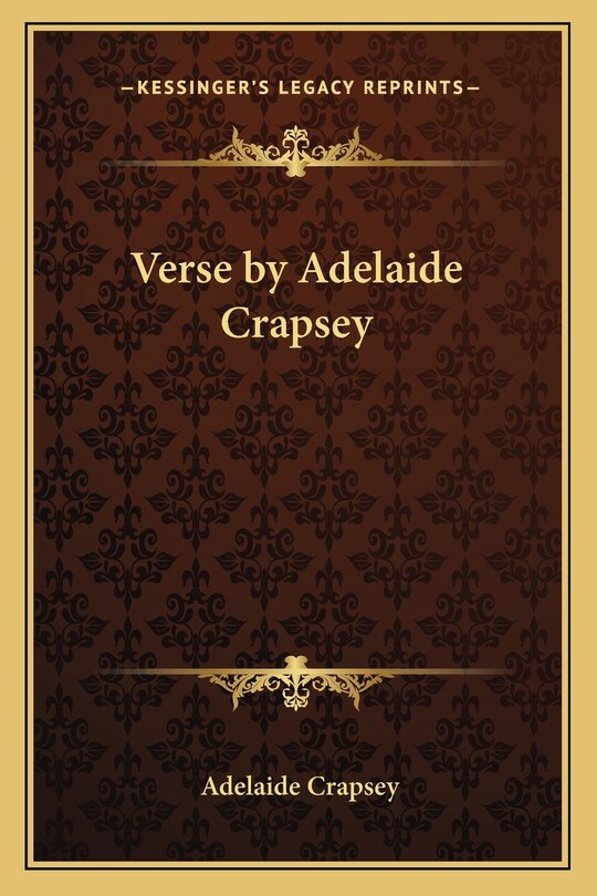 Front cover_Verse by Adelaide Crapsey