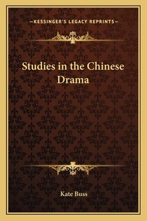 Couverture_Studies in the Chinese Drama