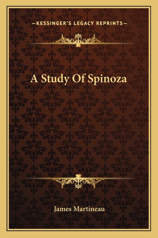 Front cover_A Study Of Spinoza