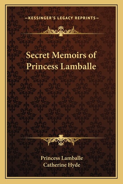 Front cover_Secret Memoirs of Princess Lamballe