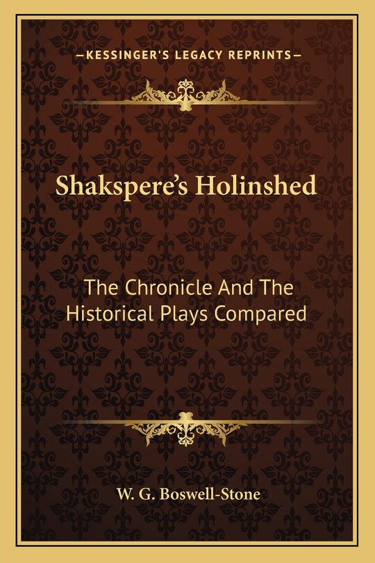 Front cover_Shakspere's Holinshed