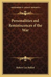 Couverture_Personalities and Reminiscences of the War